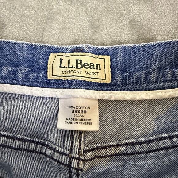 VTG Y2K LL Bean blue denim baggy casual streetwear jeans mens 34x29 - Picture 4 of 7